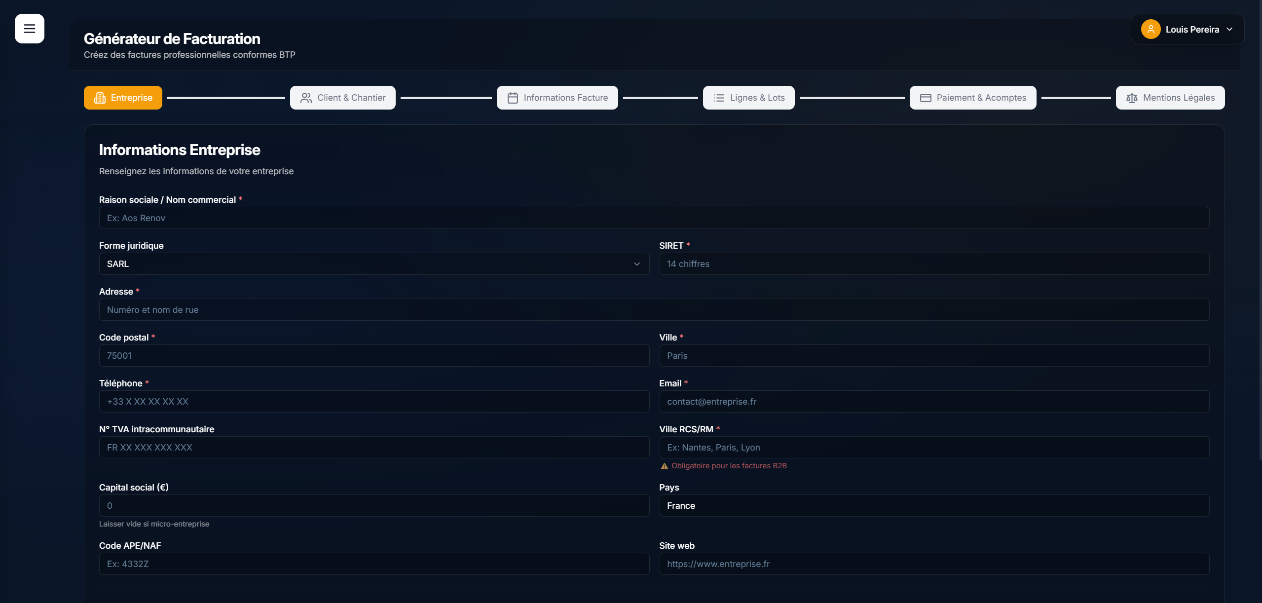 Exemple — facturation (personnalisable)