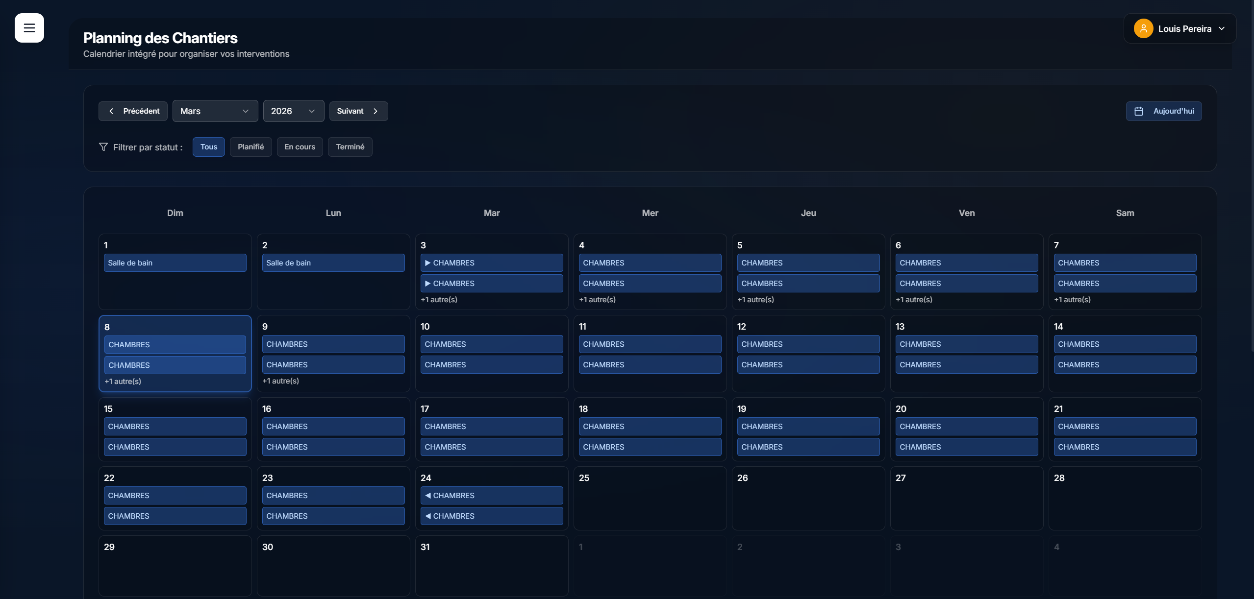 Exemple — planning chantiers (personnalisable)